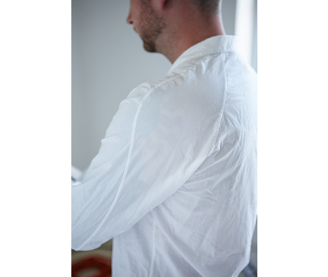 White shirt from Toronto clothing label Metsa