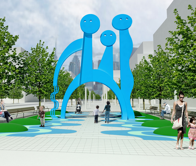 On a new stretch of Front Street East, an installation called The Water Keepers (to be unveiled in May) will comprise of a majestic painted-steel sculpture in a vibrant aqua blue