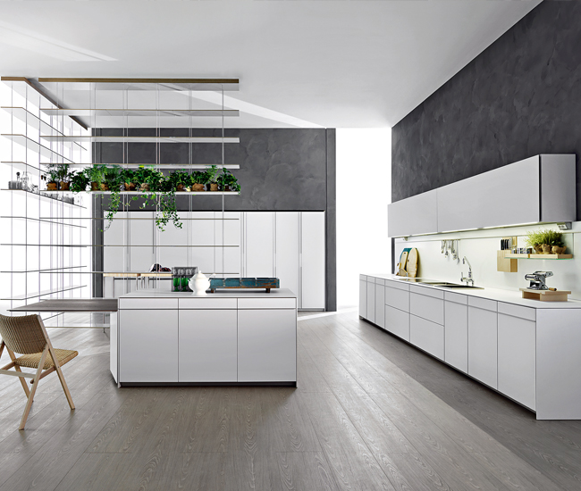 Molteni & C's sister brand Dada, is a leading manufacturer of kitchen systems. Vela (shown) is by designer Dante Bonuccelli.