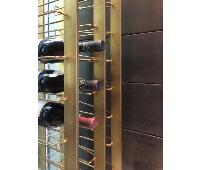 A custom wine rack designed for a private residence.
