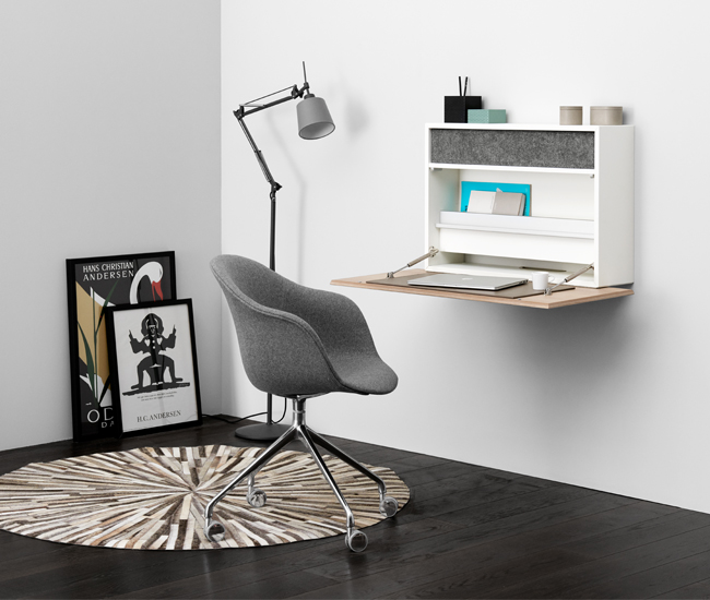 compact home office workspace