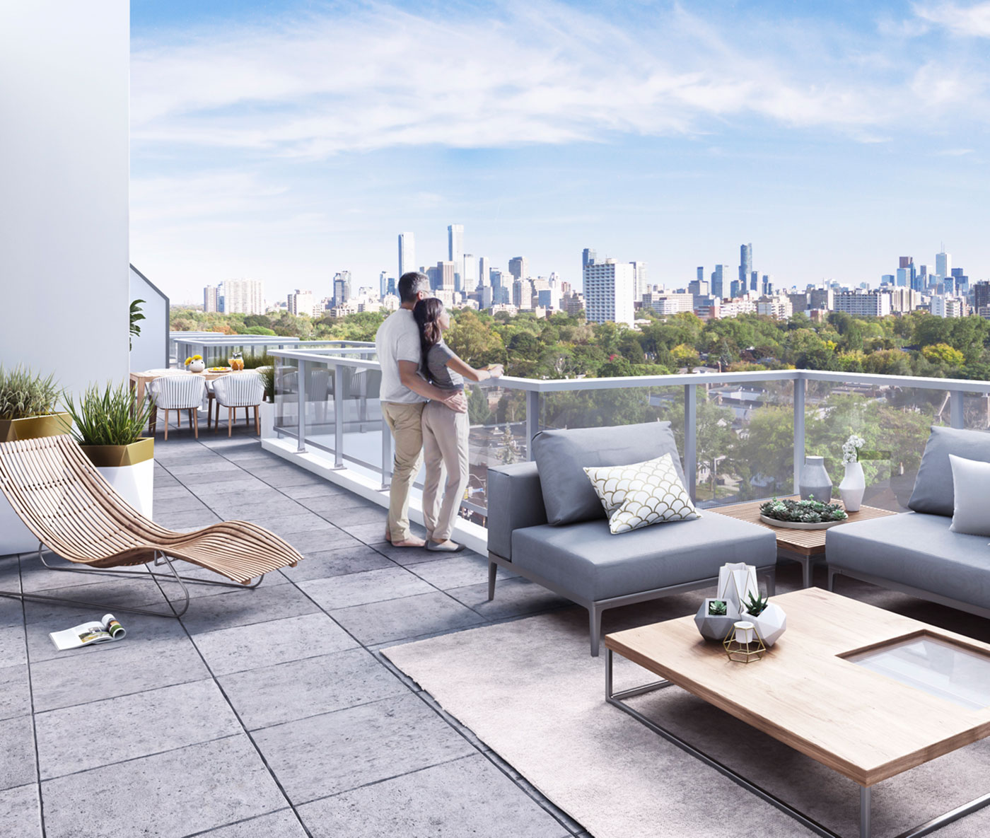 View of Toronto Rendering from the terrace of Bianca Condo by Tridel