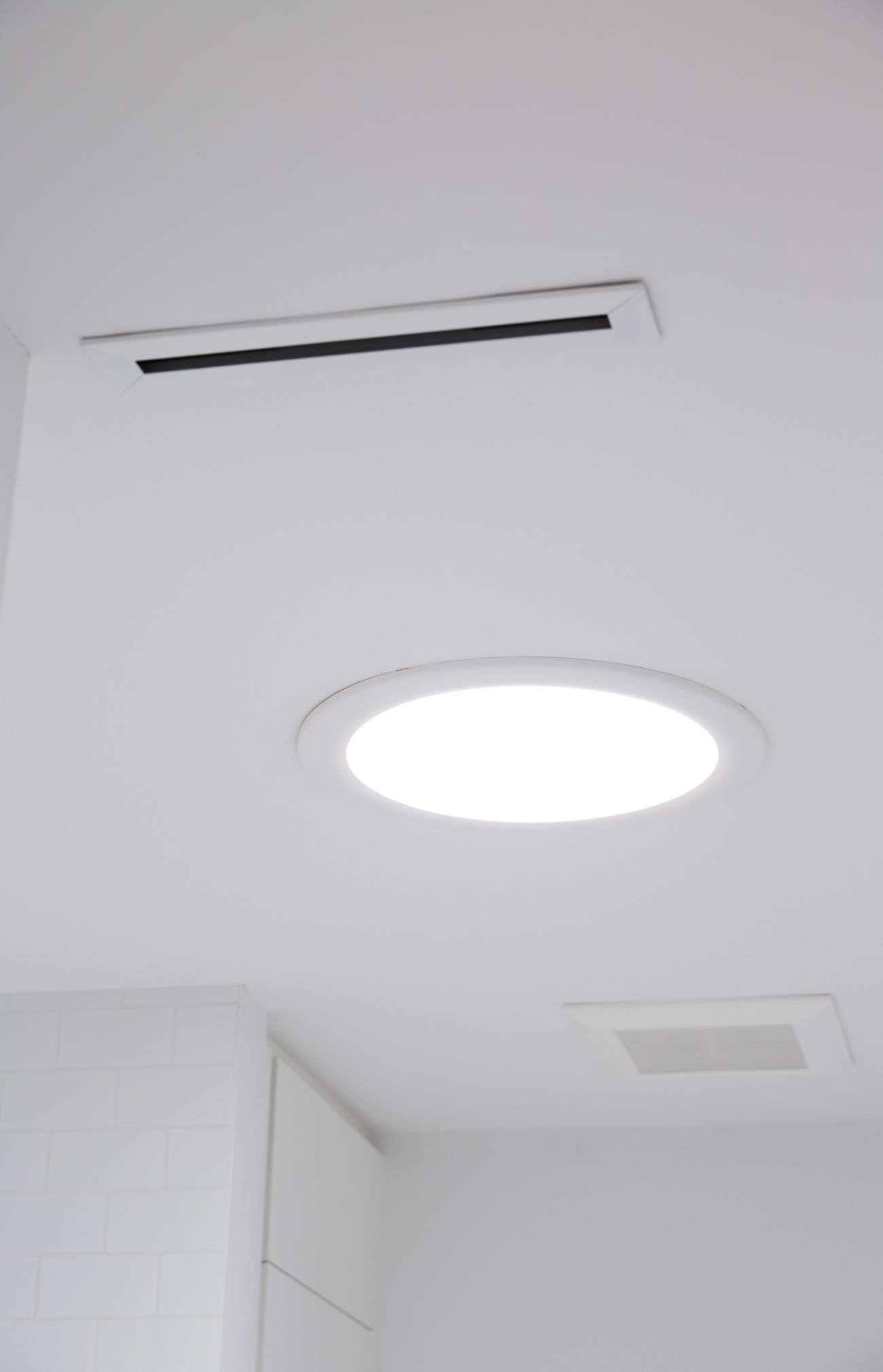 Velux sun tunnels bring ample natural light into the window-less bathrooms and master closet.
