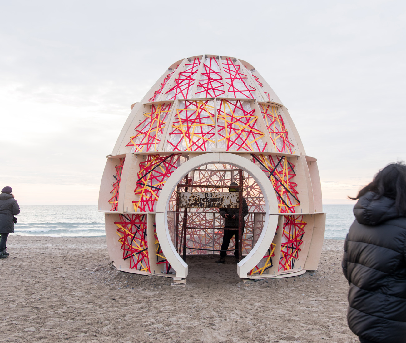 Art installation on Toronto Woodbine beach
