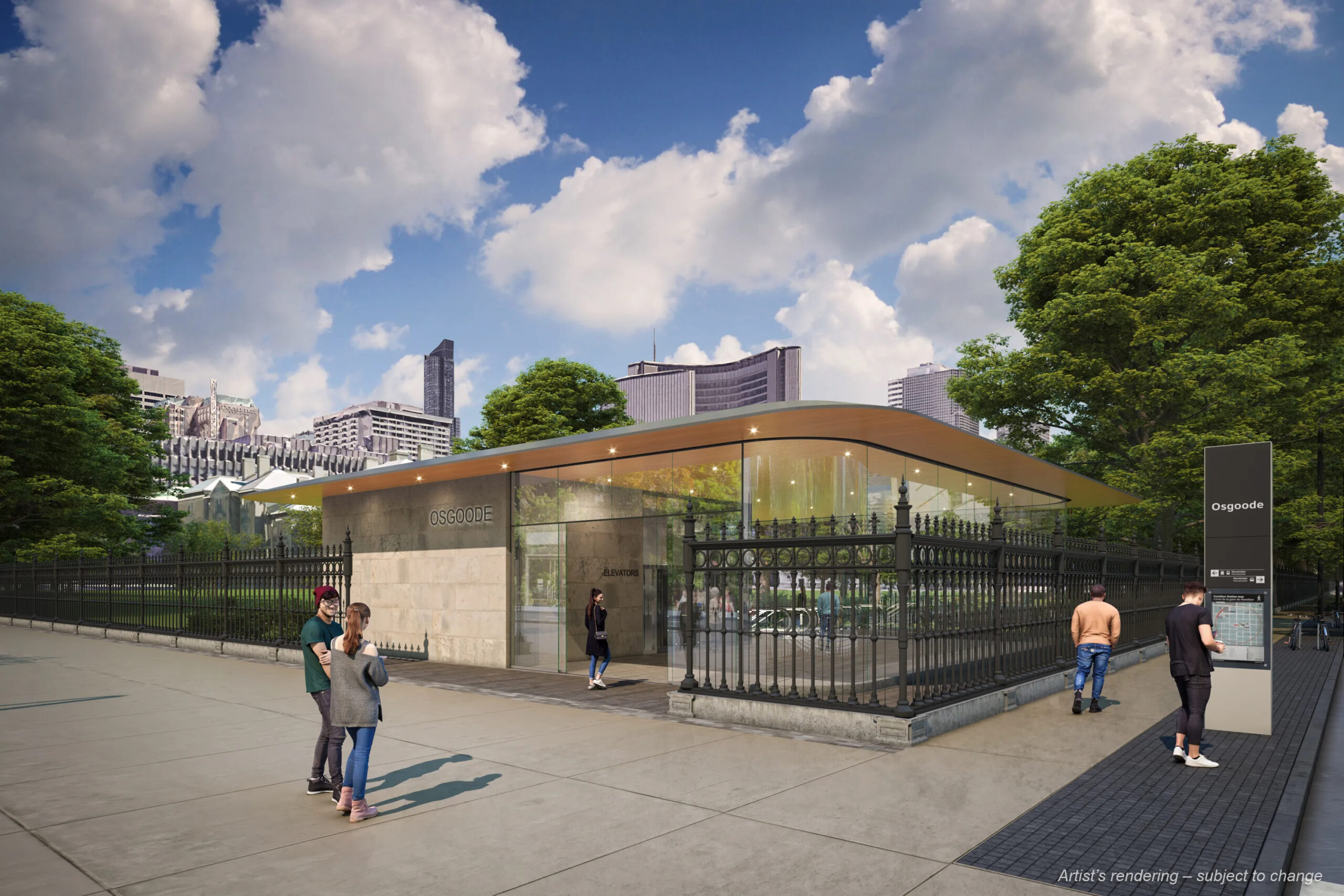 Artist rendering of the Ontario Line subway stop at Osgoode Hall. Courtesy of Metrolinx