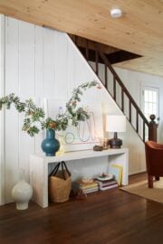 console with lamp and accessories