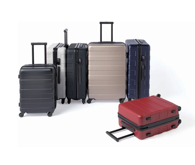 Hardcase luggage available at Muji's Atrium Toronto store.