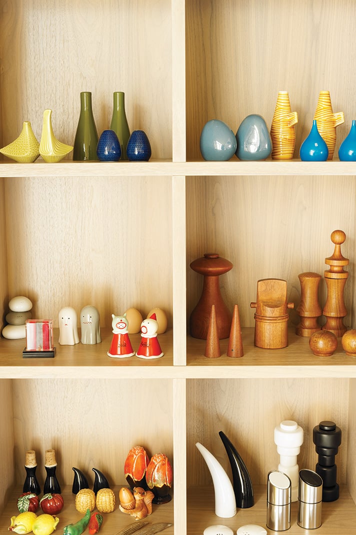 Kennet Montague’s collection of 100-plus salt-and-pepper shakers.