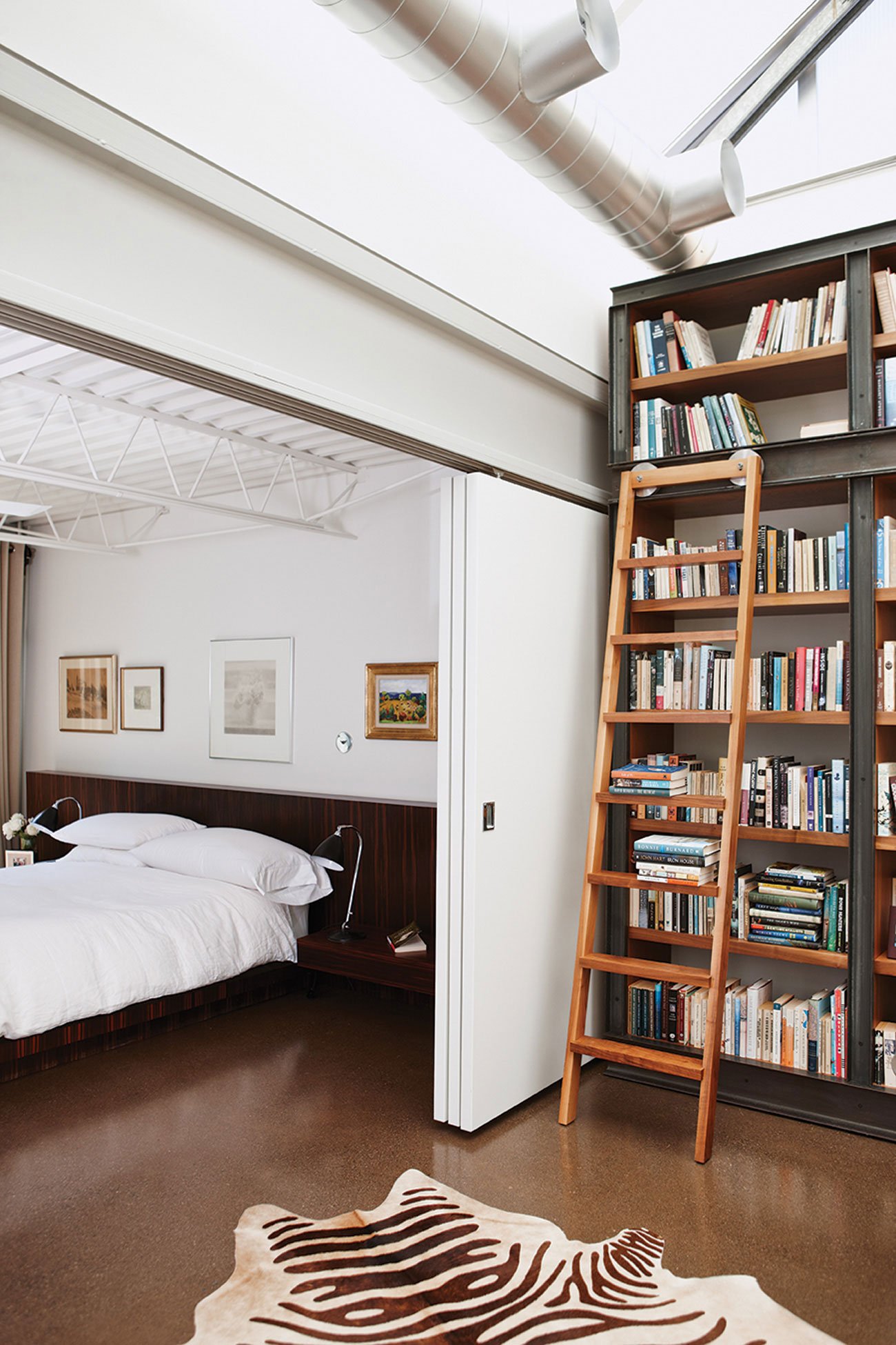 L.A. Design built libraries for both second-storey studies