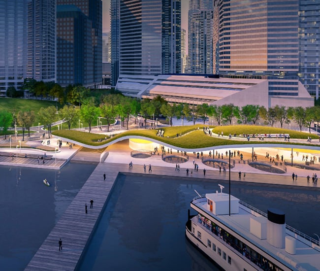 Jack Layton Ferry Terminal proposal by KPMB Architects (Toronto), West 8 (Rotterdam), Greenberg Consultants (Toronto)