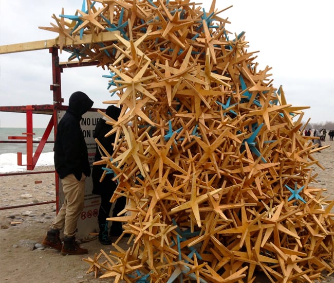 Flow art installation by Calvin Fung and Victor Huynh, part of Winter Stations 2016