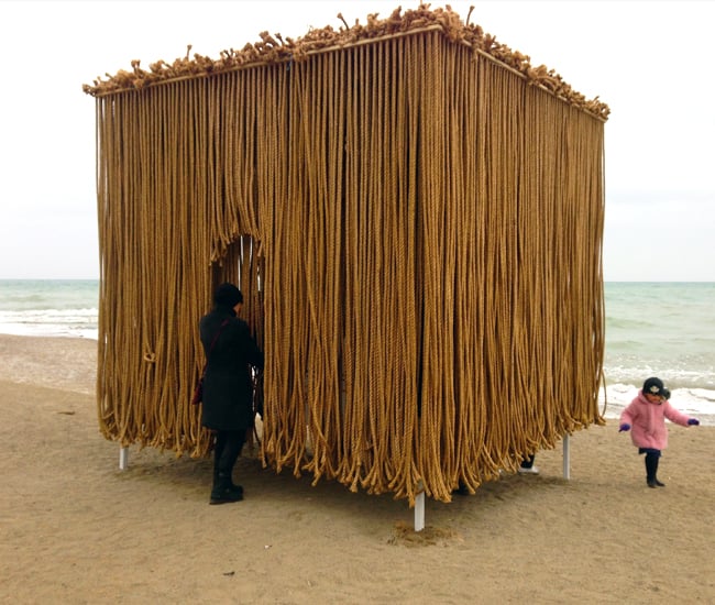 Floating Ropes art installation by Elodie Doukhan and Nicolas Mussche of Montreal’s MUDO, part of Winter Stations 2016