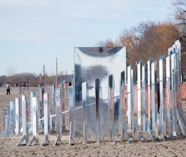 The Illusory art installation of Toronto Woodbine beach by Humber College students