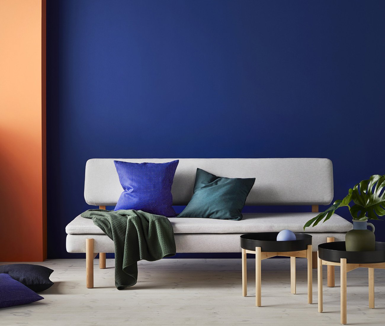 Sofa and coffee table part of YPPERLIG collection from Danish design HAY for Ikea