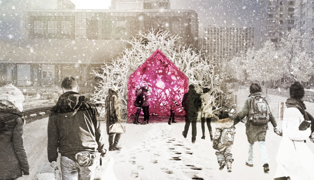 ‘Root Cabin’ art installation by Liz Wreford and Peter Sampson, Public City Architecture