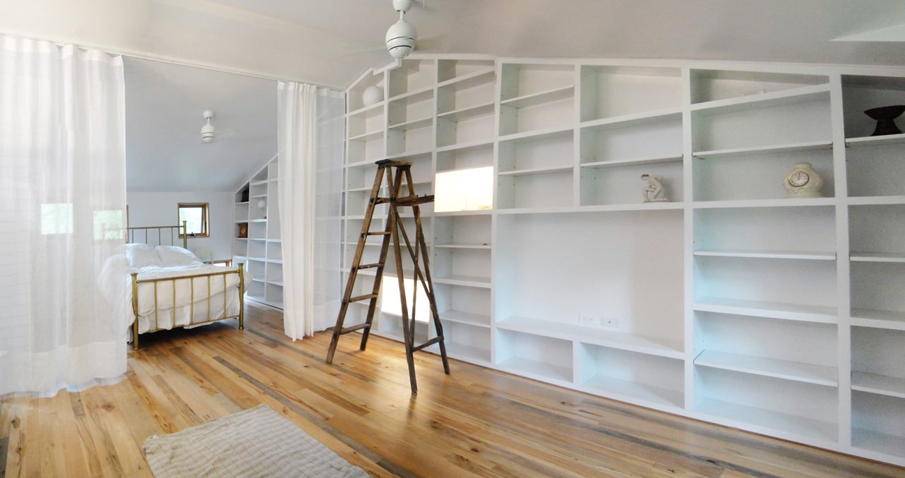 sheer curtains to create private spaces in a bungalow flat floor
