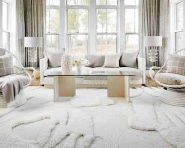 Desk installation with area rug from Creative Matters