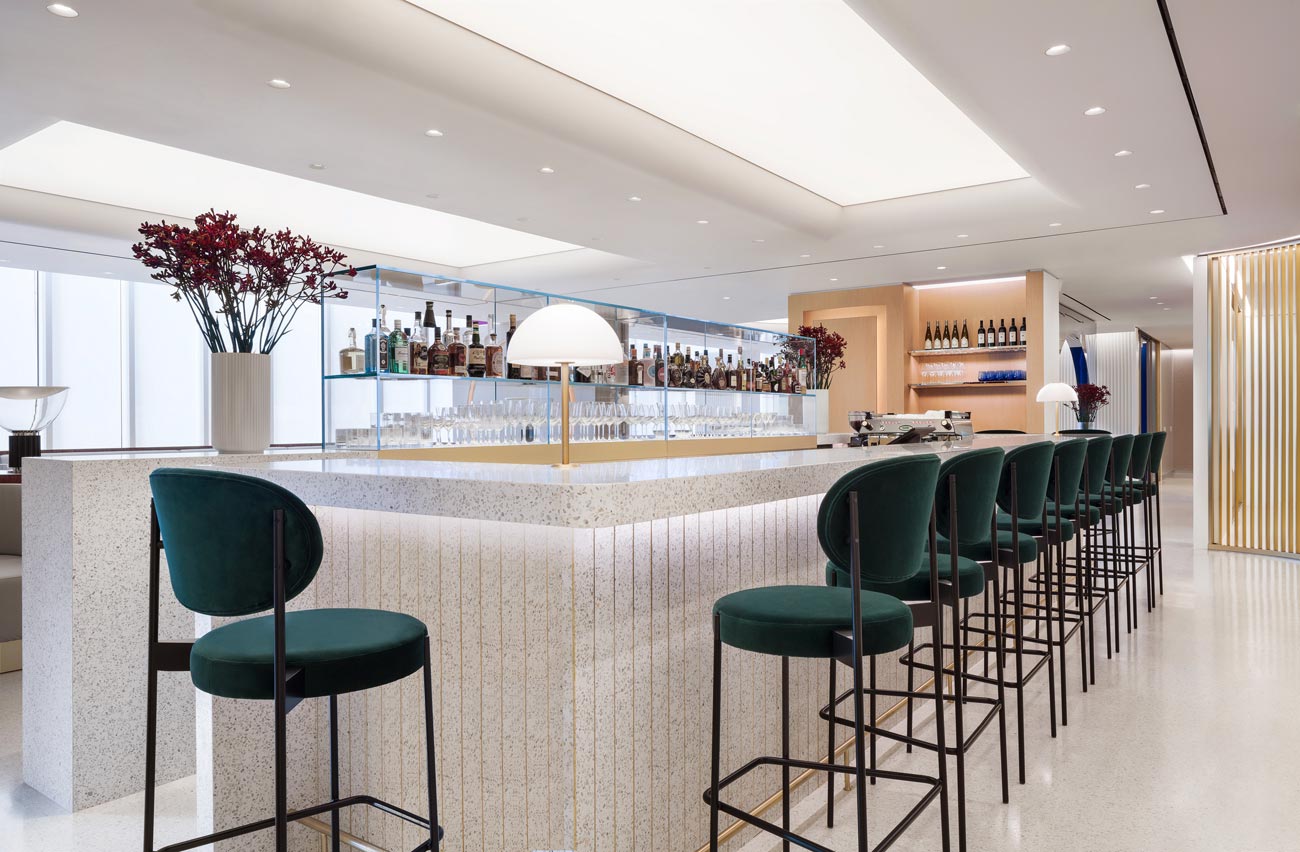 seating stools at a bar