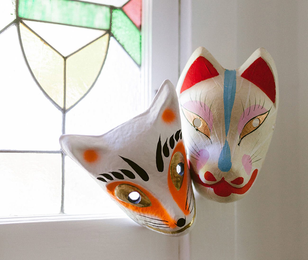 Deborah Moss kitsune masks from Fushimi Inari Shrine in Kyoto, Japan.