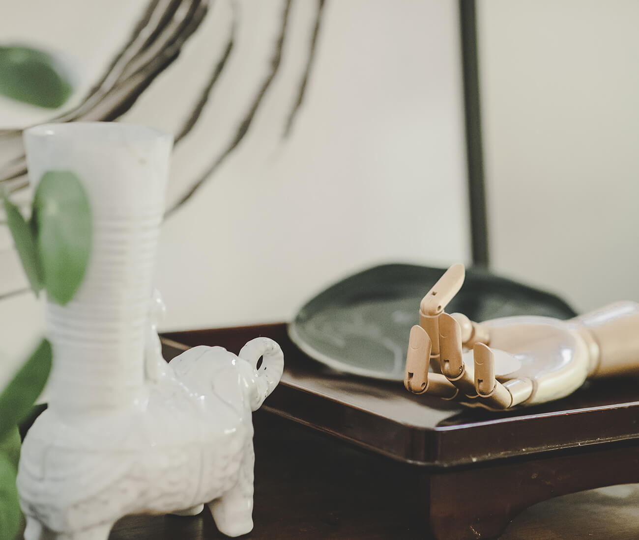 Mementos and small sculptures are found throughout the home of Deborah Moss.