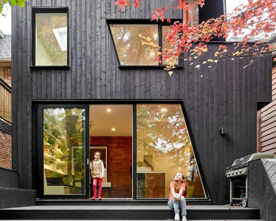 black wood clad extension