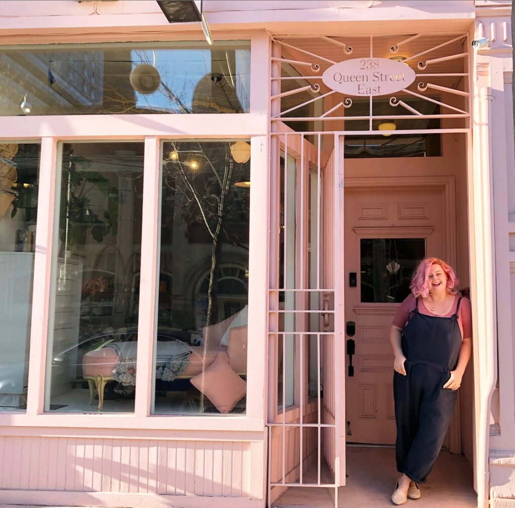 Fiona Watt in front of her Queen East shop, The Apartment Life.