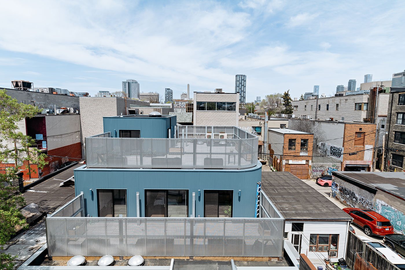Aerial view of artist Charles Pachter’s newly built home
