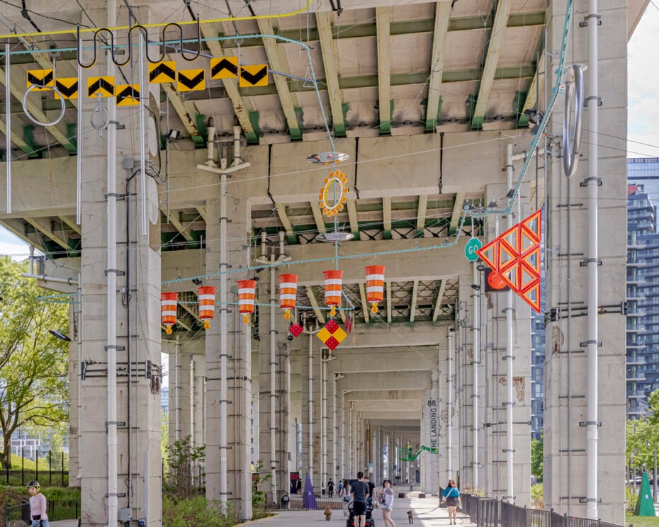 Public art Installation at the Bentway in Toronto