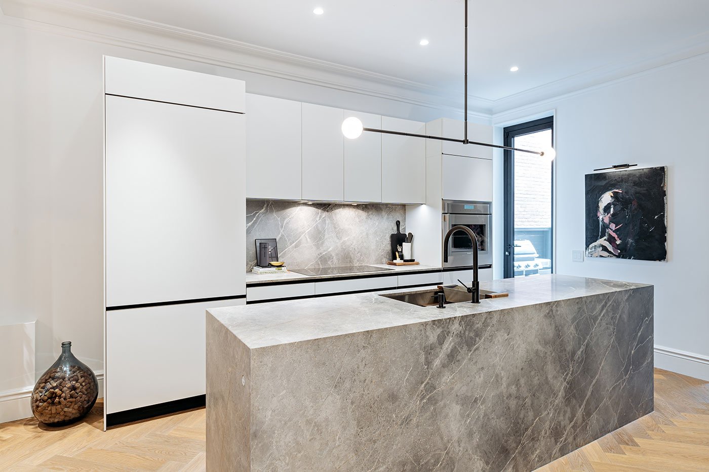 Kitchen with Island - Boswell House by Wayback Architects