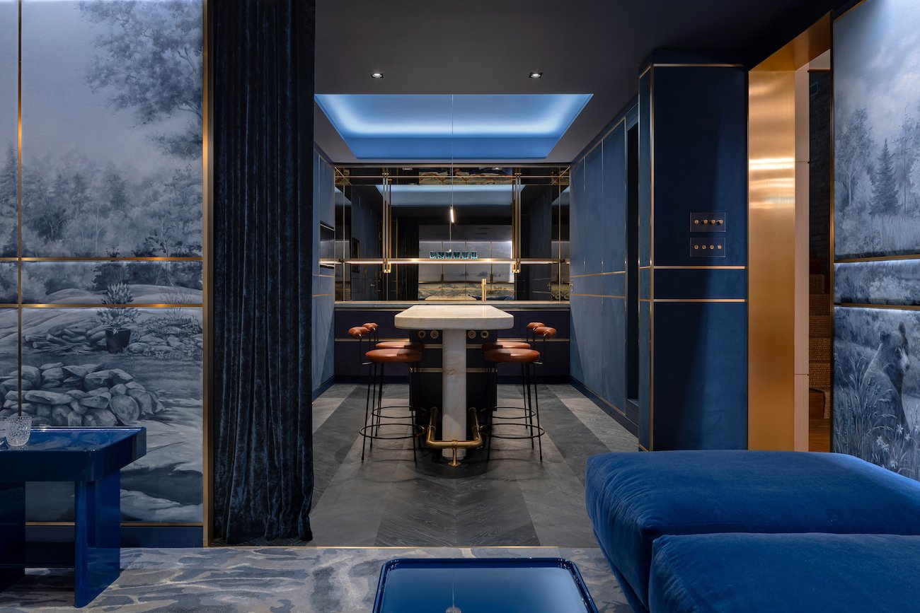 Blue Kitchen and Bar Design