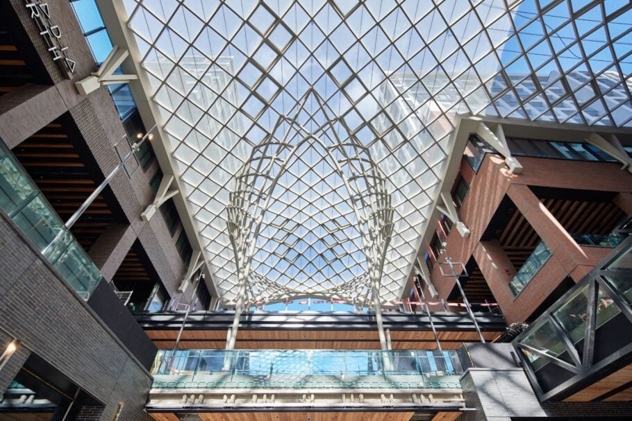 The rooftop architectural details at The Well Toronto