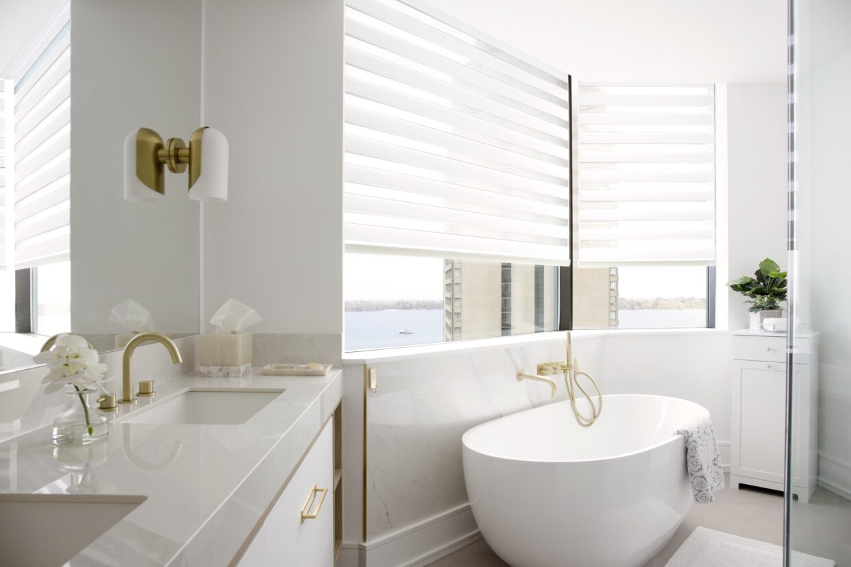 bathroom window coverings and shades
