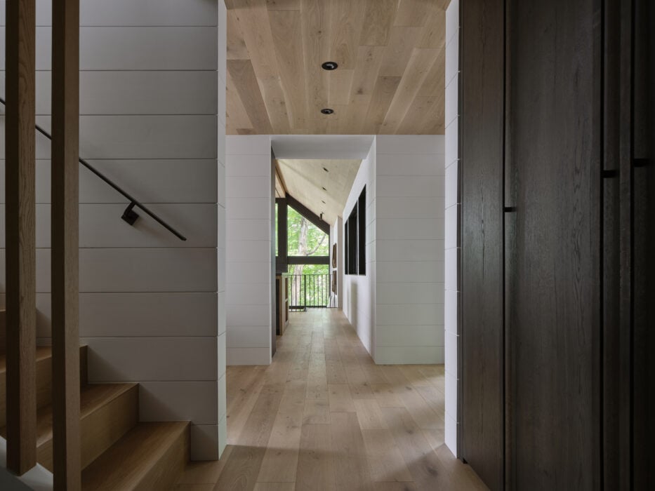 Muskoka Cabin interior design and wood flooring