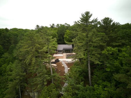 backyard of cottage - landscaping in Muskoka