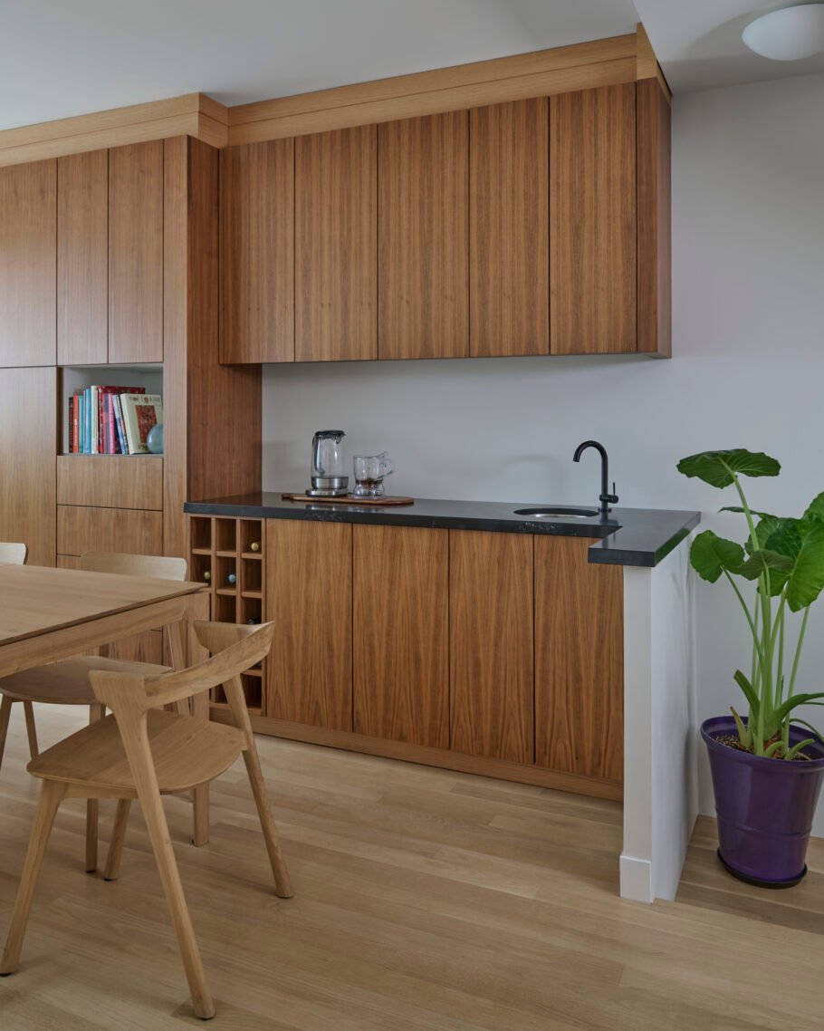 walnut and oak kitchen