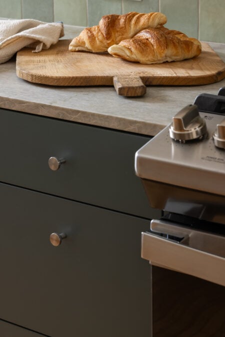 kitchen detail - green cabinetry