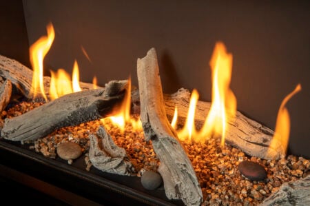 Drift Wood Gas Fireplace option - Valor Fireplaces