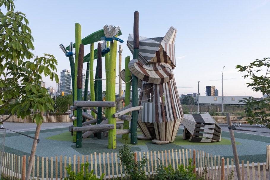 Raccoon Sculpture - Biidaasige Park Playground