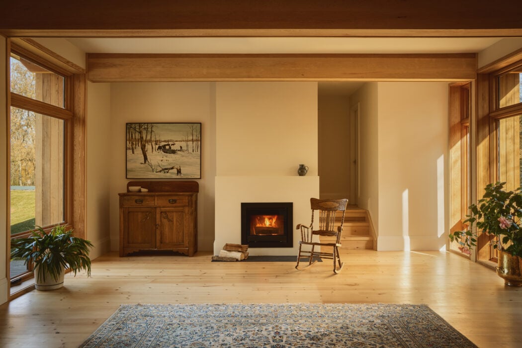 living room with fireplace