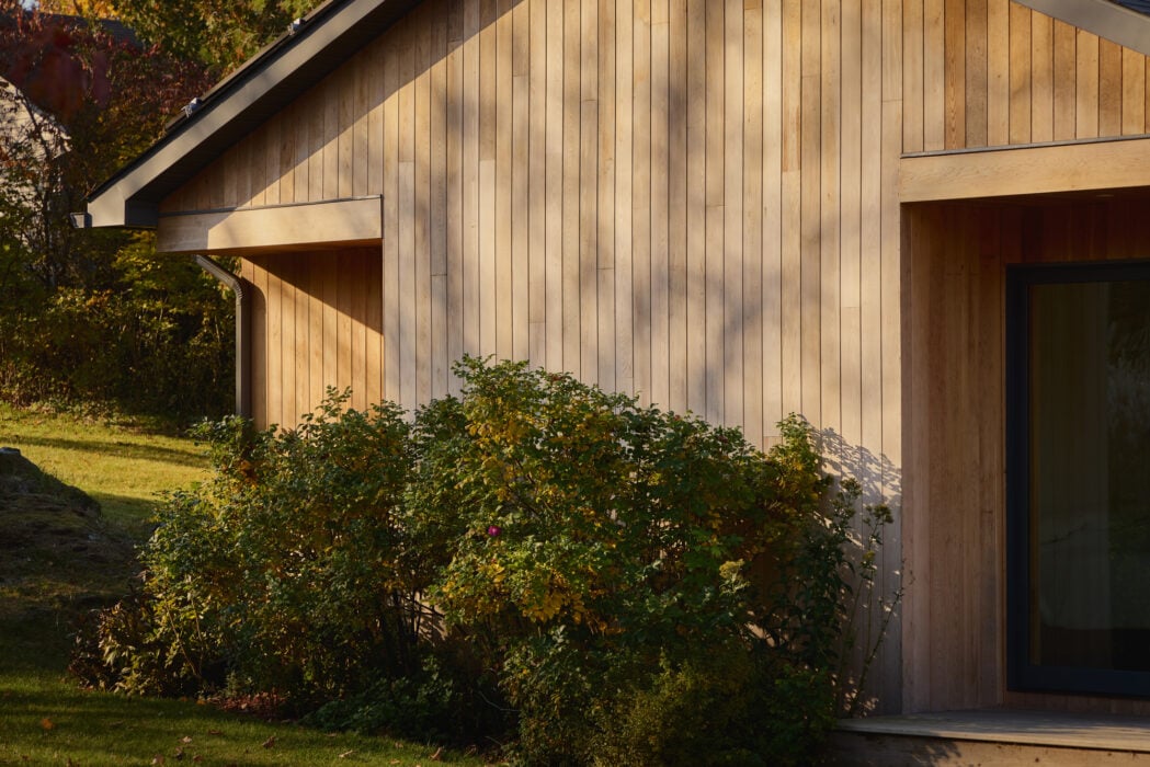 wood facade of modern cottage